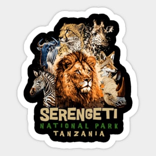 Animals In African Serengeti National Park Safari Tanzania Sticker